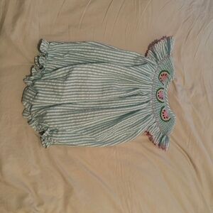 Watermelon smocked bubble